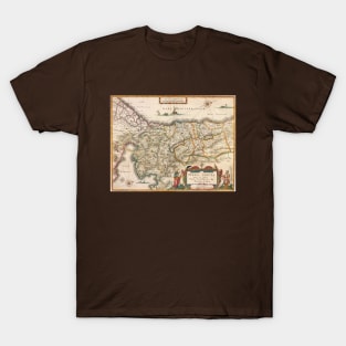 Antique Map of the Holy Land by Willem Janszoon Blaeu, 1629 T-Shirt